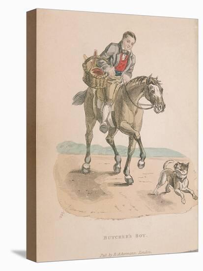 Butcher's Boy Riding a Horse Accompanied by a Dog Running Ahead, Carrying a Basket of Meat, C1830-null-Premier Image Canvas