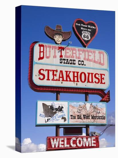 Butterfield Steakhouse Sign, Holbrook City, Route 66, Arizona, USA-Richard Cummins-Premier Image Canvas