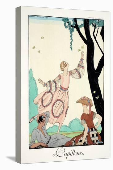 Butterflies, from 'Falbalas and Fanfreluches, Almanach des Modes Présentes,-Georges Barbier-Premier Image Canvas