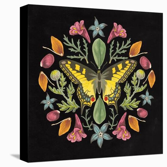 Butterfly Mandala III Black-Wild Apple Portfolio-Stretched Canvas