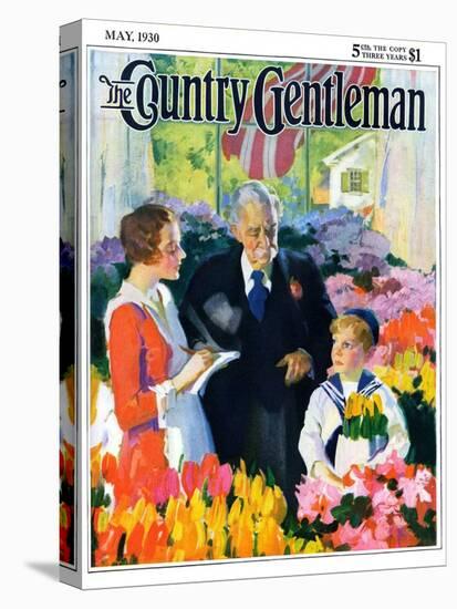 "Buying Flowers for Mother," Country Gentleman Cover, May 1, 1930-Haddon Sundblom-Premier Image Canvas