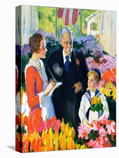 "Buying Flowers for Mother,"May 1, 1930-Haddon Sundblom-Premier Image Canvas