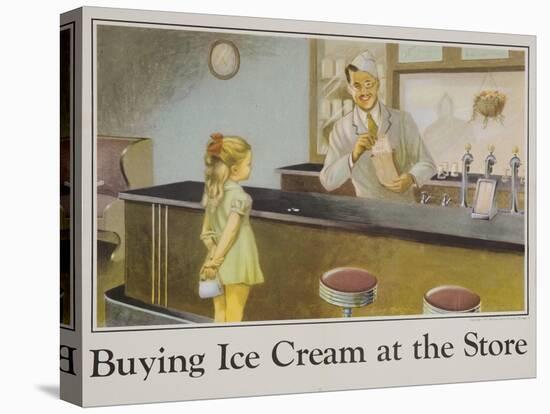 Buying Ice Cream at the Store Poster-null-Premier Image Canvas