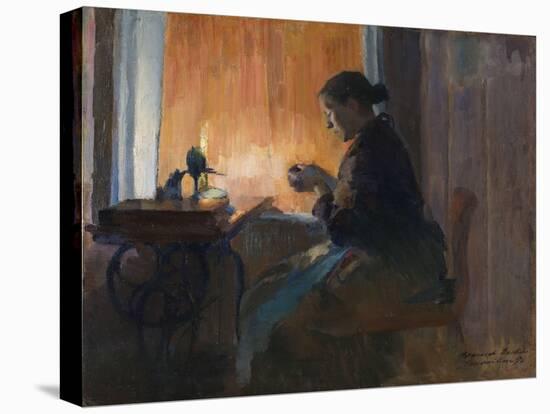 By Lamp Light, 1890 (Oil on Canvas)-Harriet Backer-Premier Image Canvas