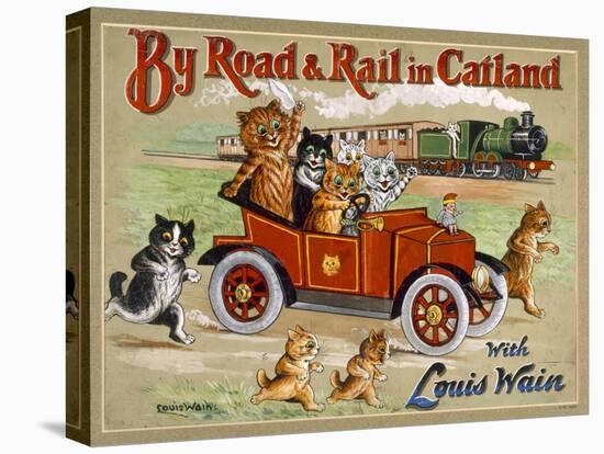 By Road and Rail in Catland, 20Th-Louis Wain-Premier Image Canvas