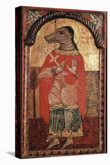 Byzantine icon of St Christopher with a dog's head. Artist: Unknown-Unknown-Premier Image Canvas