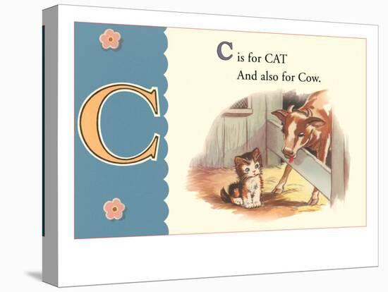 C is for Cat and also for Cow-null-Stretched Canvas