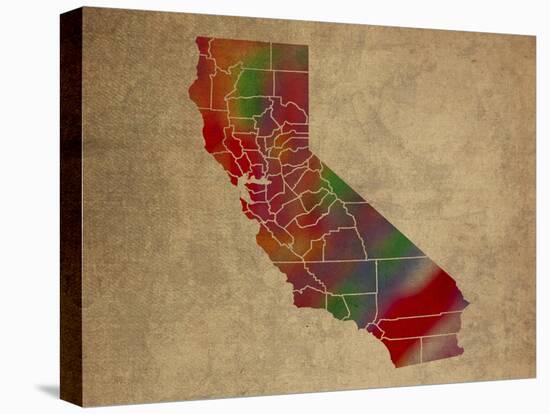 CA Colorful Counties-Red Atlas Designs-Premier Image Canvas