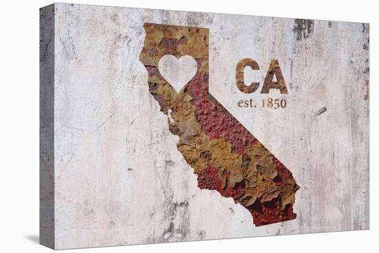 CA Rusty Cementwall Heart-Red Atlas Designs-Premier Image Canvas