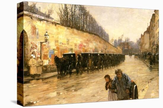 Cab Station, Rue Bonaparte, Paris, 1887-Childe Hassam-Premier Image Canvas