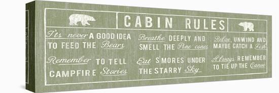 Cabin Rules Panel-The Vintage Collection-Stretched Canvas