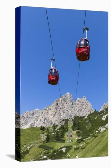 Cable Car Frara, in the Valley Kolfuschg, 'Puezgruppe' (Mountains) Behind, Dolomites, South Tyrol-Gerhard Wild-Premier Image Canvas