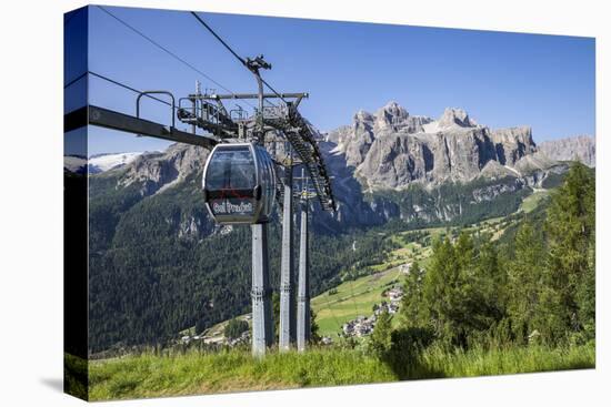 Cable Car on the Col Pradat, in the Valley Kolfuschg, Sella Behind, Dolomites, South Tyrol-Gerhard Wild-Premier Image Canvas
