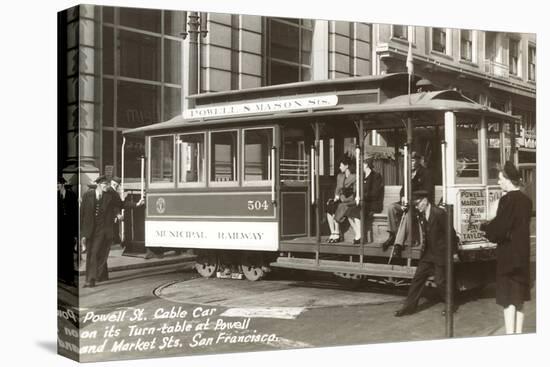 Cable Car on Turn Table, San Francisco, California-null-Stretched Canvas