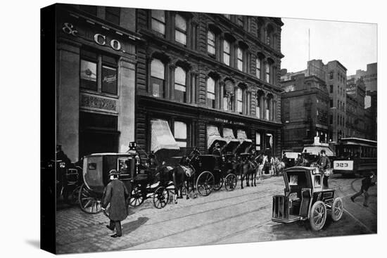 Cabs Outside of Tiffany and Co., New York City-null-Stretched Canvas