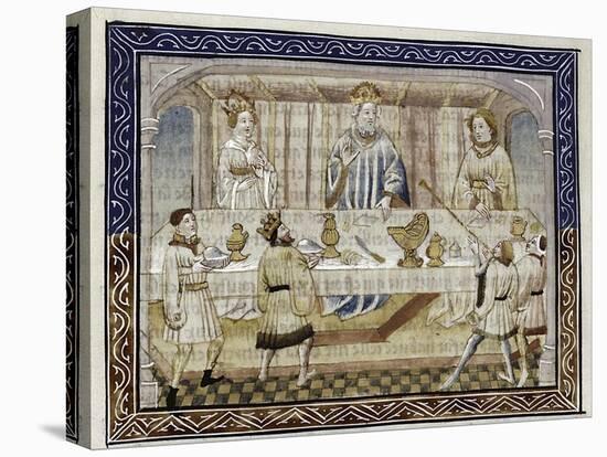 Caesar Augustus, His Wife and Son at Table, C.1410-null-Premier Image Canvas