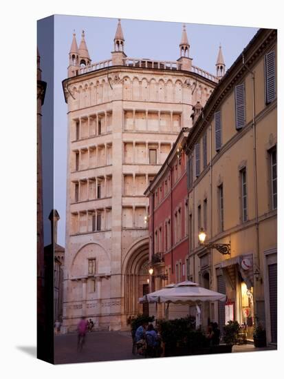 Cafe and Baptistry, Parma, Emilia Romagna, Italy, Europe-Frank Fell-Premier Image Canvas