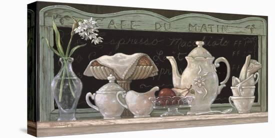 Cafe du Matin-Janet Kruskamp-Stretched Canvas