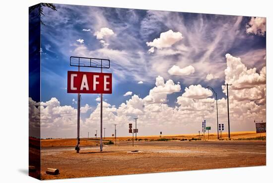 Cafe Sign Route 66 In Texas-null-Stretched Canvas