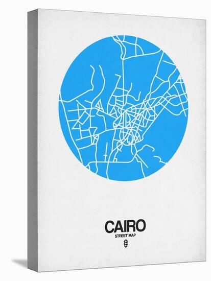 Cairo Street Map Blue-NaxArt-Stretched Canvas