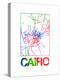 Cairo Watercolor Street Map-NaxArt-Stretched Canvas