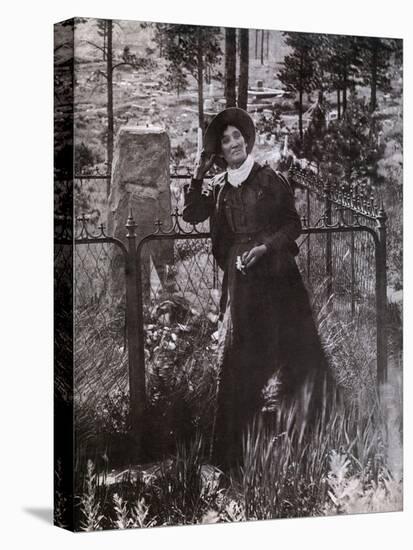 Calamity Jane at the Grave of Buffalo Bill in 1900-null-Stretched Canvas
