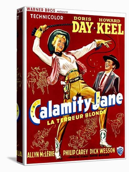 Calamity Jane, Doris Day, Howard Keel, (Belgian Poster Art), 1953-null-Stretched Canvas