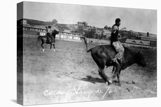 Calgary, Canada - Bullriding at the Stampede-Lantern Press-Stretched Canvas