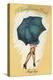 California - A Californian Dish, Frog's Legs; Woman with Good Legs and Umbrella-Lantern Press-Stretched Canvas