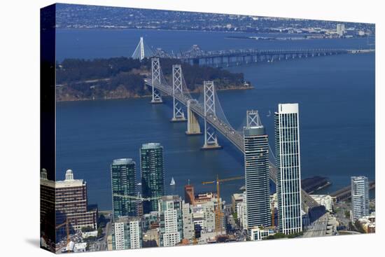 California, Aerial of Downtown San Francisco and Bridges-David Wall-Premier Image Canvas