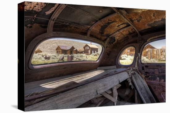 California, Bodie State Historic Park. Inside Abandoned Car Looking Out-Jaynes Gallery-Premier Image Canvas