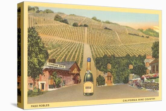 California Bottle of Champagne in Street, Paso Robles, California Wine Country-null-Stretched Canvas