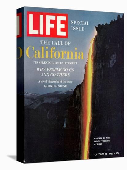 California, Embers Falling from Cliff at Yosemite at Dusk, October 19, 1962-Ralph Crane-Premier Image Canvas