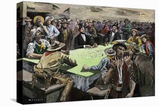 California Gold Rush Miners in a Gambling Saloon Playing Faro-null-Premier Image Canvas