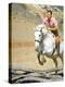 California Governor Candidate Ronald Reagan Riding Horse at Home on Ranch-Bill Ray-Premier Image Canvas