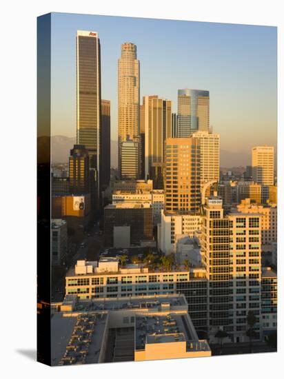 California, Los Angeles, Aerial View of Downtown from West 11th Street, Sunset, USA-Walter Bibikow-Premier Image Canvas