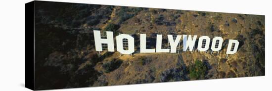 California, Los Angeles, Aerial View of Hollywood Sign at Hollywood Hills-null-Premier Image Canvas