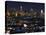 California, Los Angeles, City Lights and Downtown District Skyscrapers, USA-Christian Kober-Premier Image Canvas