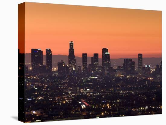 California, Los Angeles, Downtown from Hollywood Bowl Overlook, Dawn, USA-Walter Bibikow-Premier Image Canvas