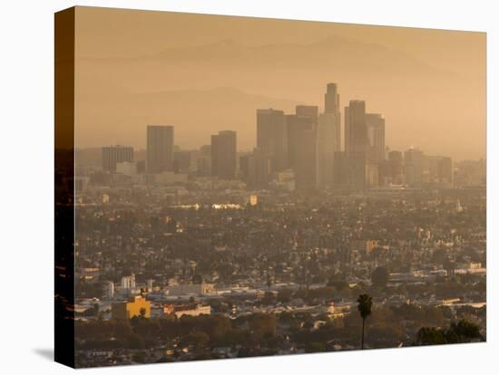 California, Los Angeles, Downtown View from Baldwin Hills, Sunrise, USA-Walter Bibikow-Premier Image Canvas