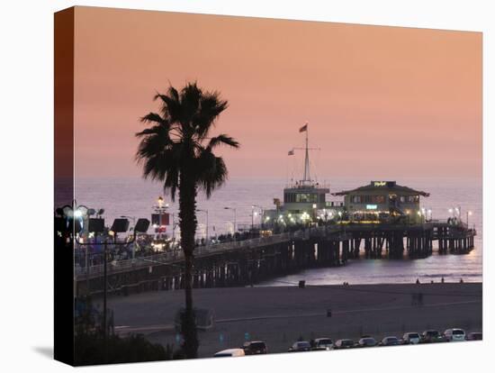 California, Los Angeles, Santa Monica, Santa Monica Pier, Dusk, USA-Walter Bibikow-Premier Image Canvas