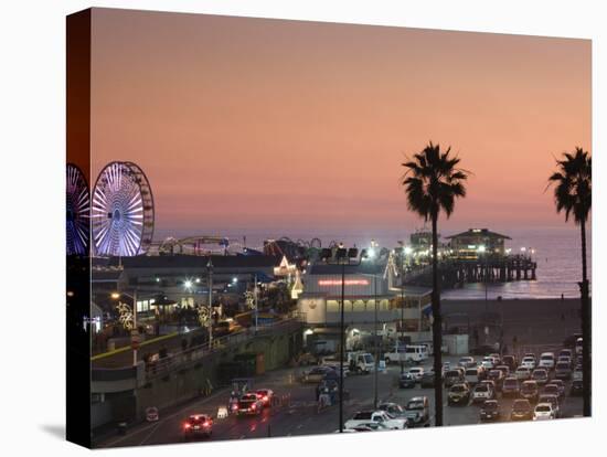 California, Los Angeles, Santa Monica, Santa Monica Pier, Dusk, USA-Walter Bibikow-Premier Image Canvas