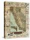 California map for Cyclers-Bill Cannon-Stretched Canvas