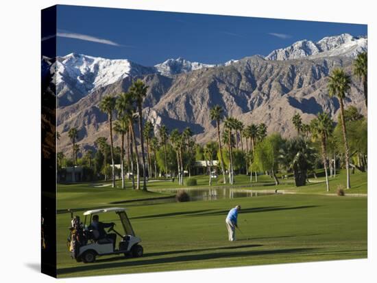 California, Palm Springs, Desert Princess Golf Course and Mountains, Winter, USA-Walter Bibikow-Premier Image Canvas