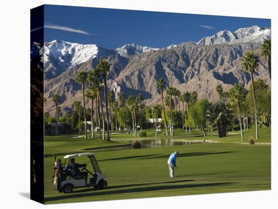 California, Palm Springs, Desert Princess Golf Course and Mountains, Winter, USA-Walter Bibikow-Premier Image Canvas
