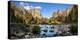 California, Panoramic View of Merced River, El Capitan, and Cathedral Rocks in Yosemite Valley-Ann Collins-Premier Image Canvas