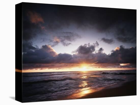 California, San Diego, Sunset over a Beach and Waves on the Ocean-Christopher Talbot Frank-Premier Image Canvas