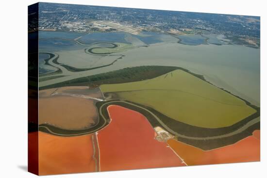 California, San Francisco, Aerial of Salt Ponds in Bay-Alison Jones-Premier Image Canvas