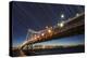 California, San Francisco. Composite of Star Trails Above Bay Bridge-Jaynes Gallery-Premier Image Canvas
