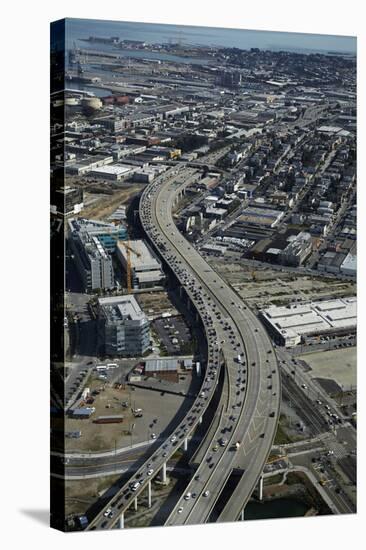California, San Francisco, Southern Embarcadero Freeway, Aerial-David Wall-Premier Image Canvas